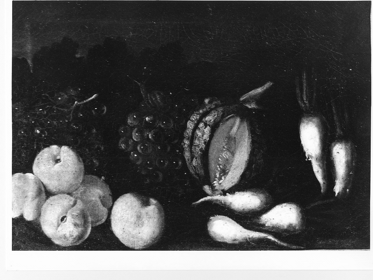 natura morta di verdura e frutta (dipinto, pendant) - ambito lombardo (seconda metà sec. XVII)