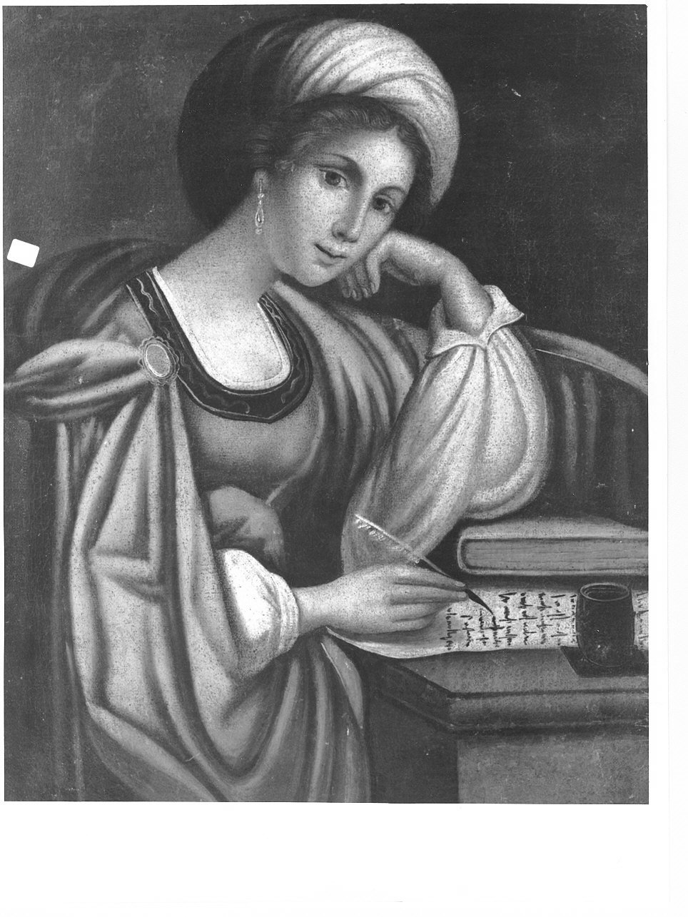 figura femminile seduta (dipinto, opera isolata) - ambito emiliano (metà sec. XVII)