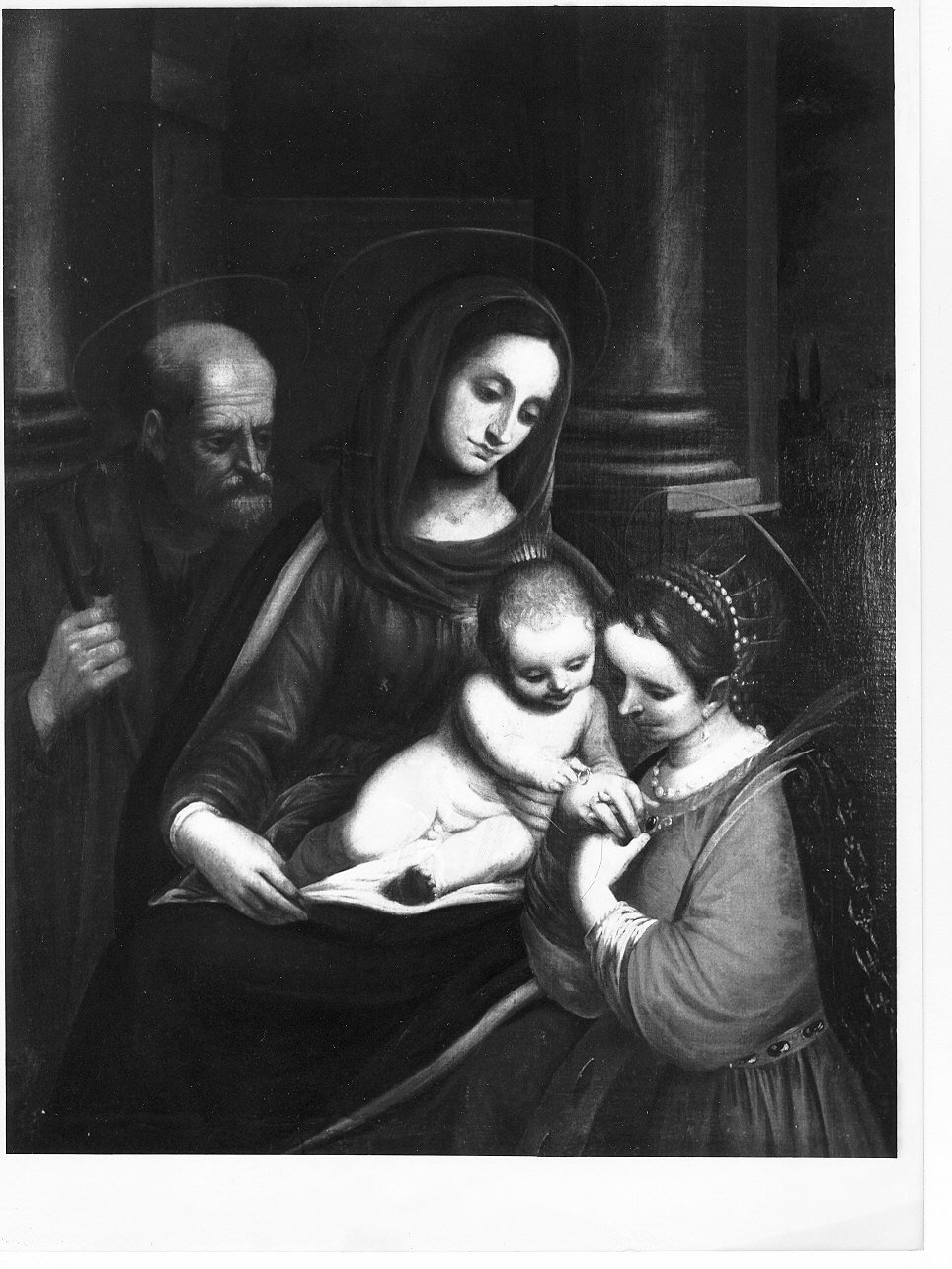 matrimonio mistico di Santa Caterina d'Alessandria (dipinto, opera isolata) di Cambiaso Luca detto Luchetto (e aiuti) (seconda metà sec. XVI)