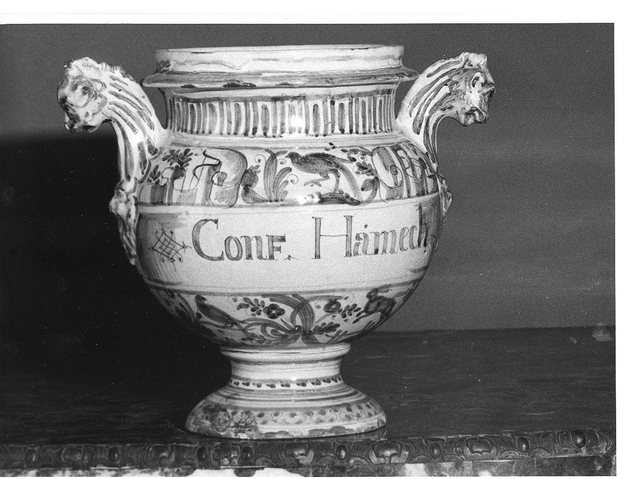 motivi decorativi vegetali e animali (vaso da farmacia, opera isolata) di Fabbrica Pescetto (bottega) (sec. XVII)