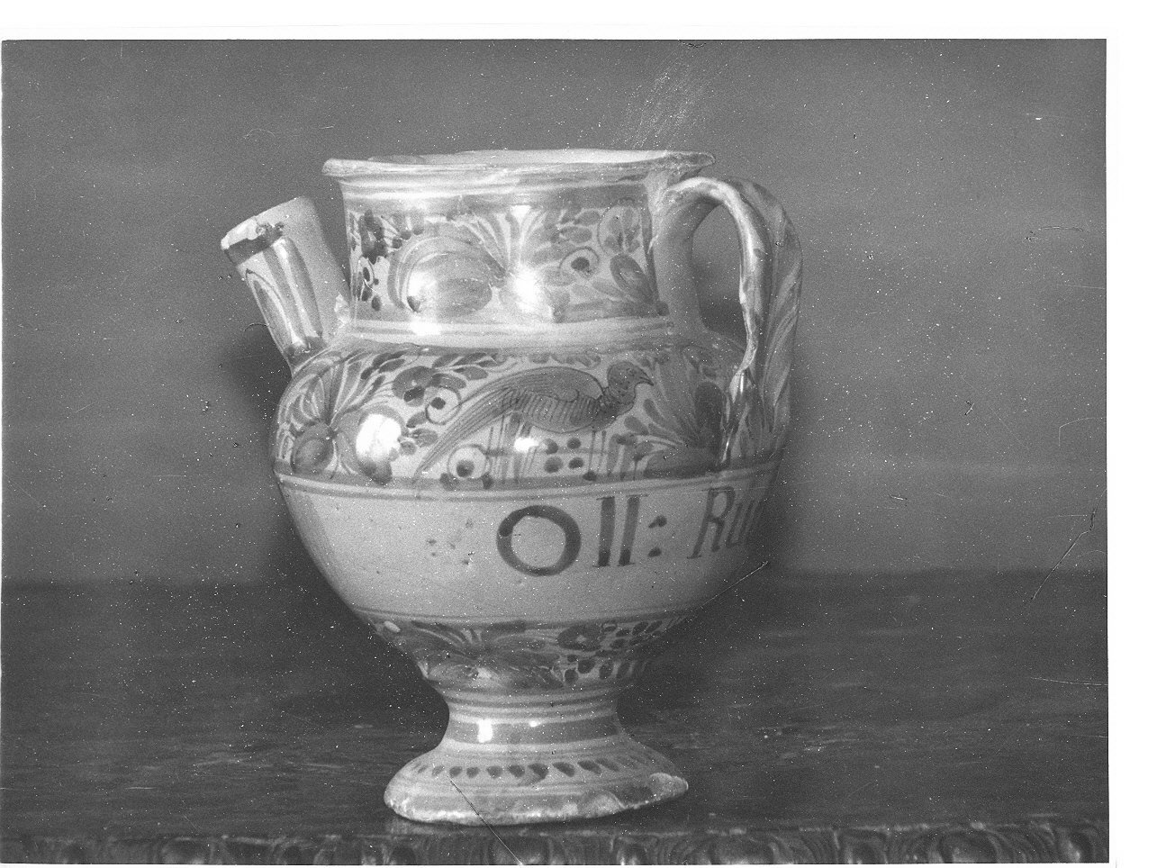 motivi decorativi vegetali e animali (boccale, opera isolata) - manifattura ligure (fine sec. XVII)