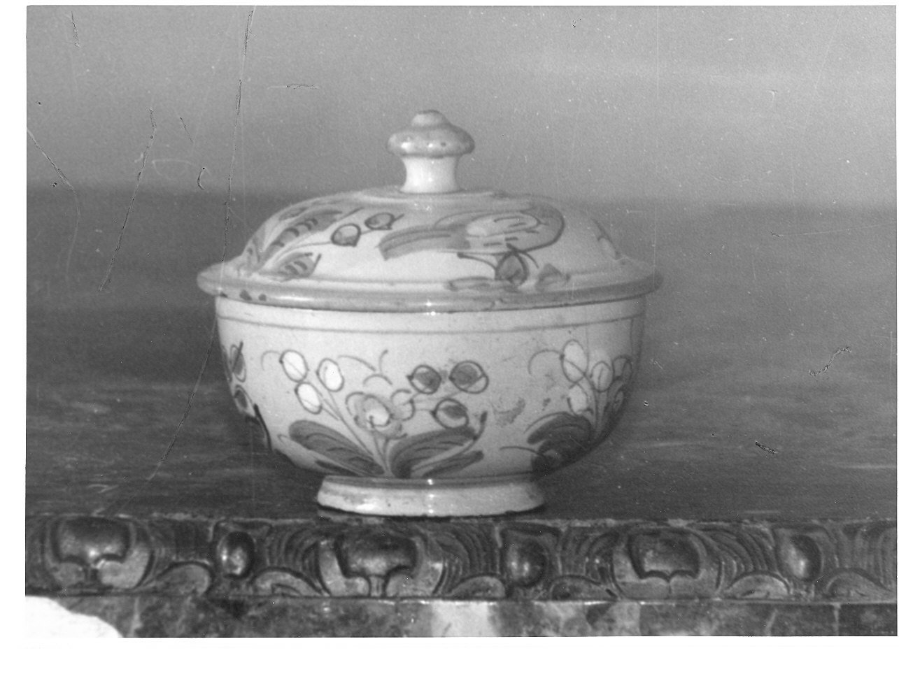 motivi decorativi vegetali con uccelli (scatola, opera isolata) - manifattura ligure (fine/inizio secc. XVIII/ XIX)