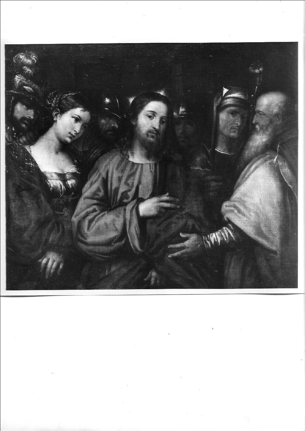 Cristo e l'adultera (dipinto, opera isolata) di Marconi Rocco (prima metà sec. XVI)