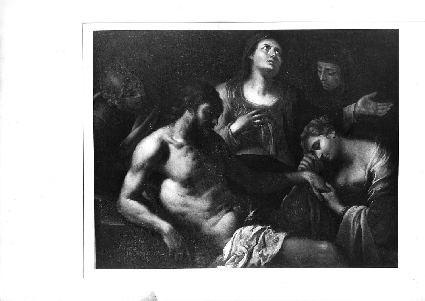 compianto sul Cristo morto (dipinto, opera isolata) di Cantarini Simone (attribuito) (prima metà sec. XVII)