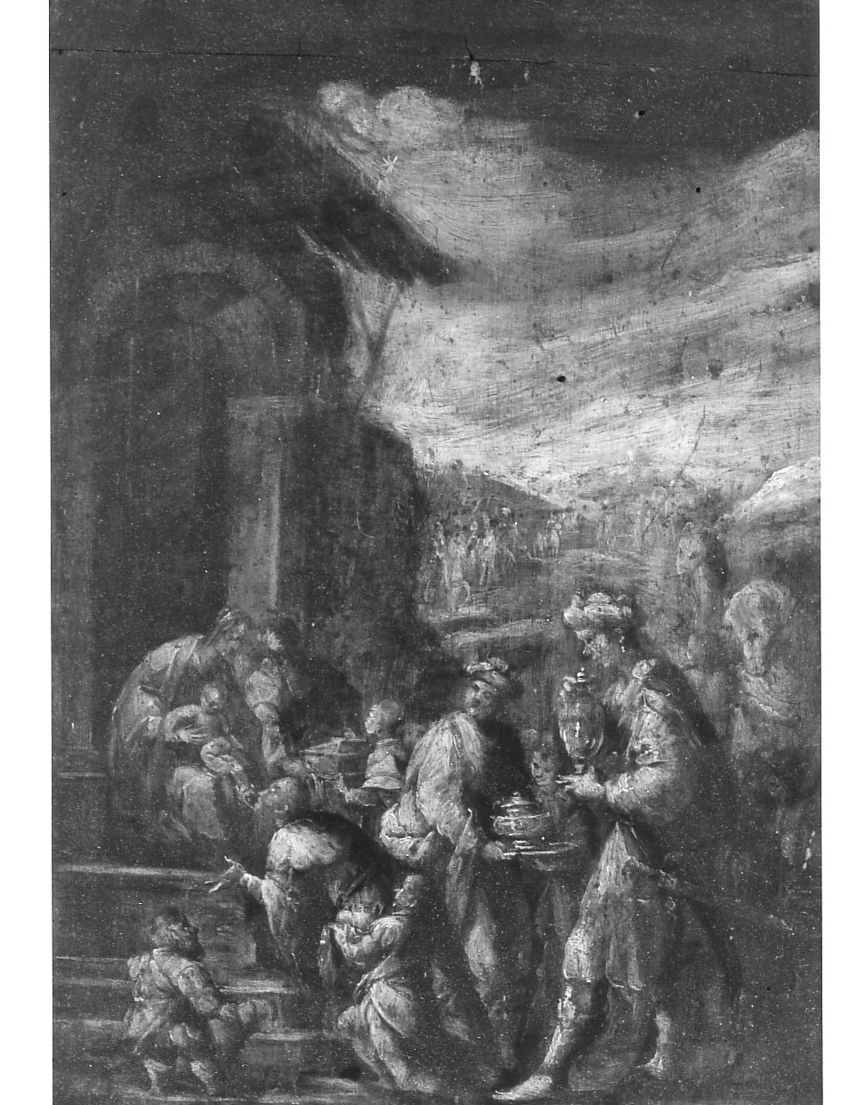adorazione dei Re Magi (dipinto, opera isolata) di Mazzucchelli Pier Francesco detto Morazzone (attribuito), Bianchi Isidoro (attribuito) (prima metà sec. XVII, sec. XVII)