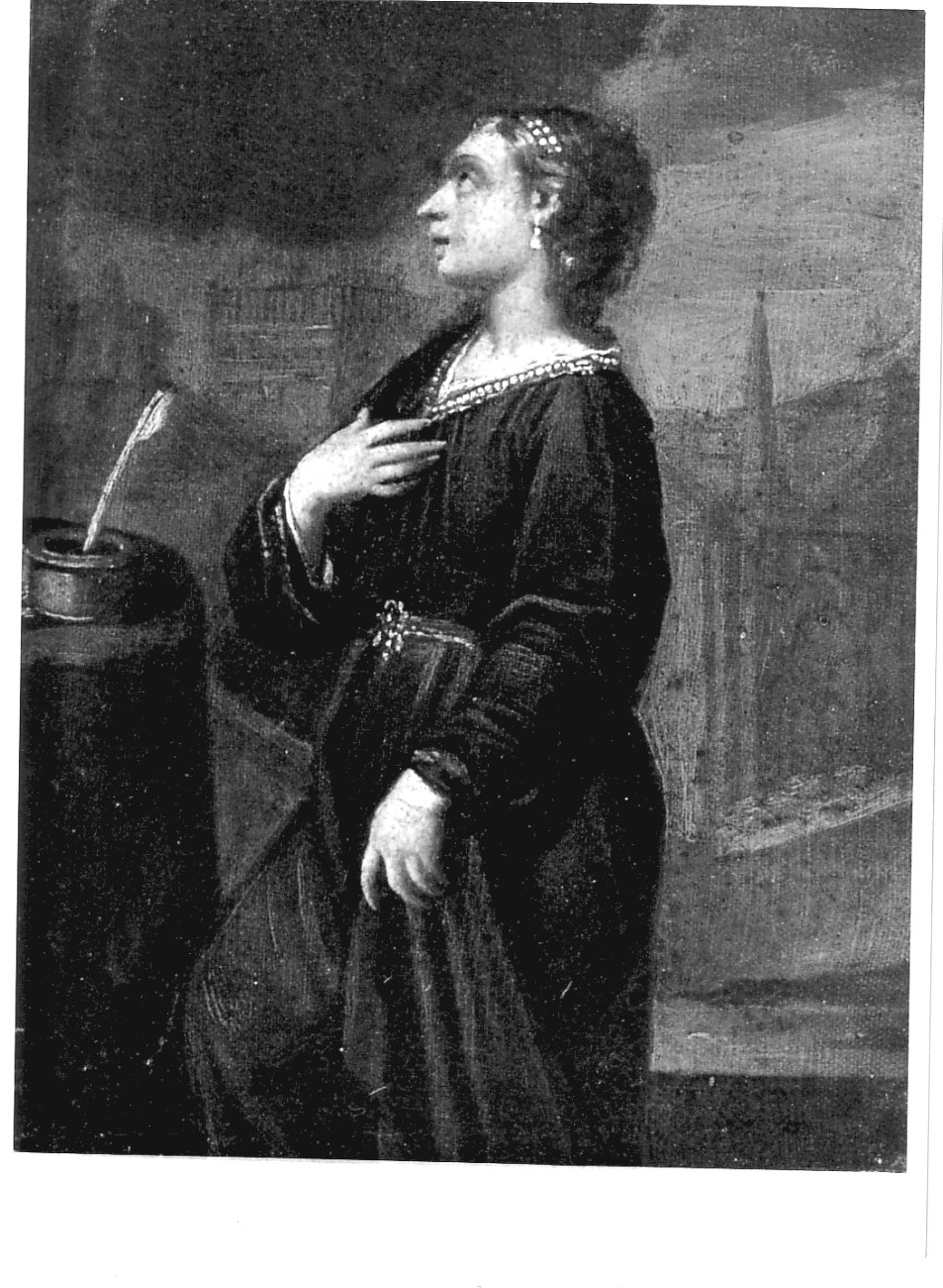 figura femminile (dipinto, opera isolata) - ambito veneto (sec. XVII)