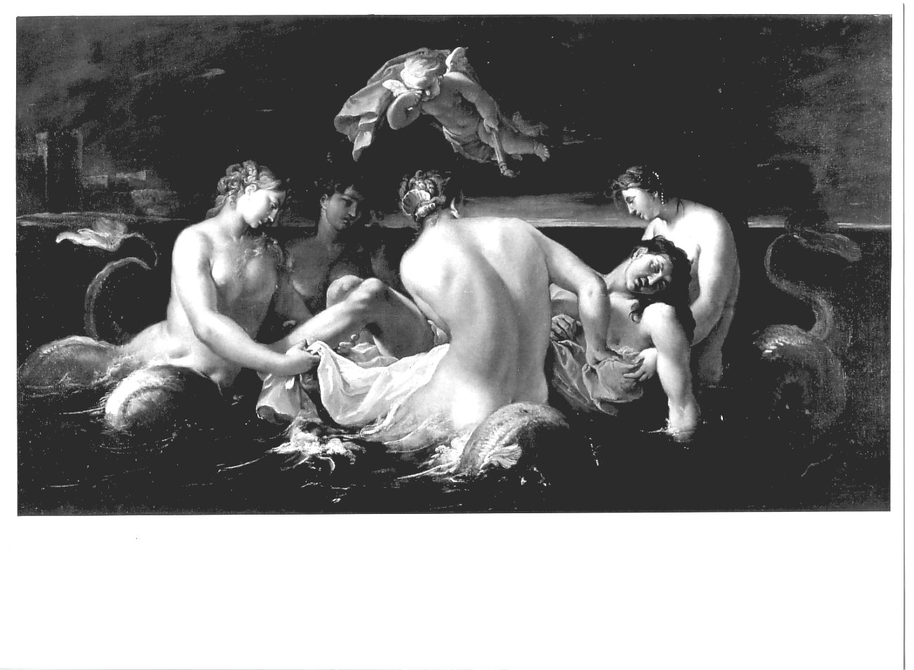 Compianto delle Nereidi sul corpo di Leandro (dipinto, opera isolata) di Ricci Sebastiano (attribuito) (seconda metà sec. XVII)