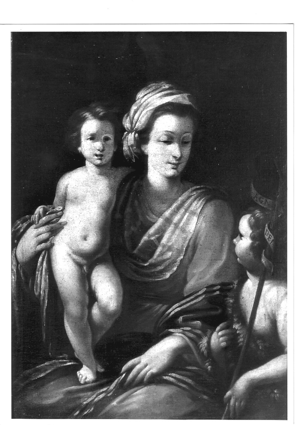 Madonna con Bambino e San Giovannino (dipinto, opera isolata) - ambito genovese (secondo quarto sec. XVII)