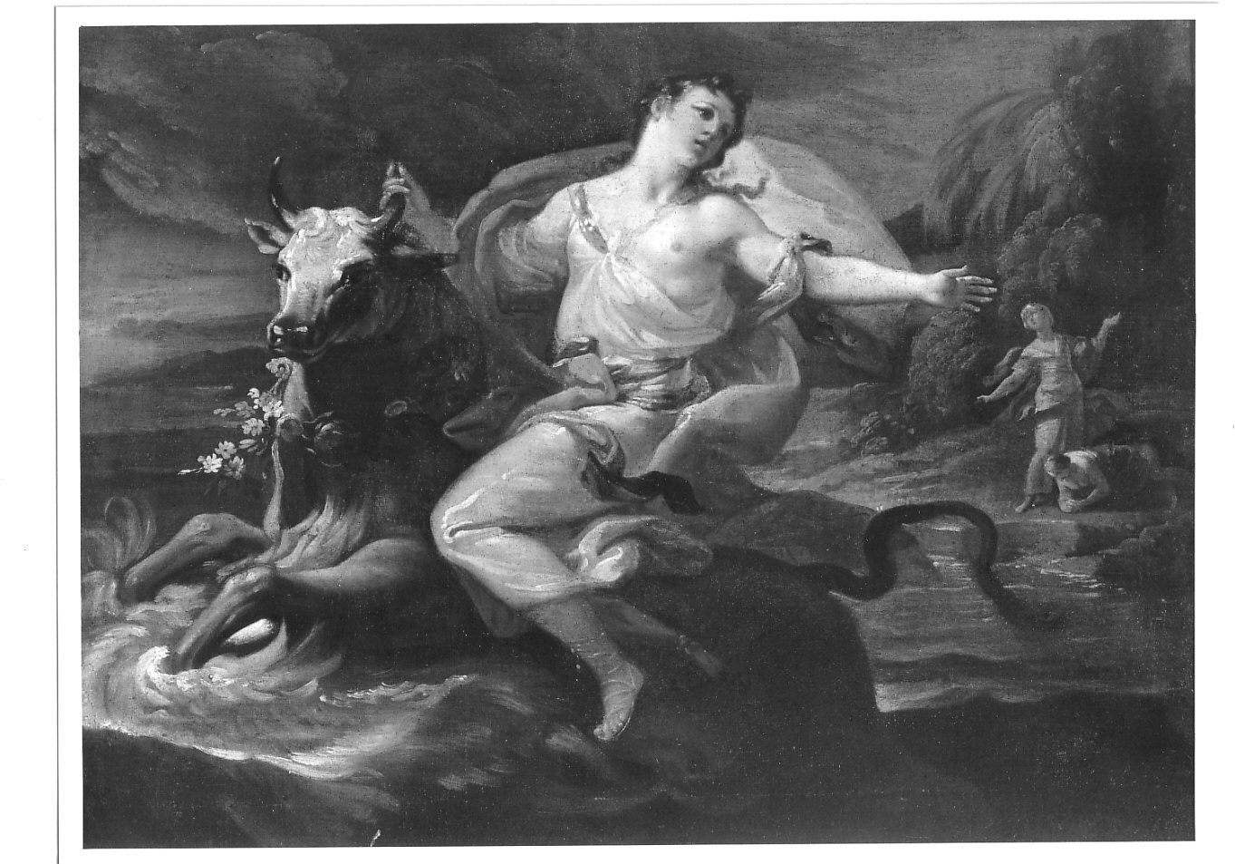 Europa sale sul dorso del toro (dipinto, opera isolata) di Giaquinto Corrado (attribuito) (prima metà sec. XVIII)