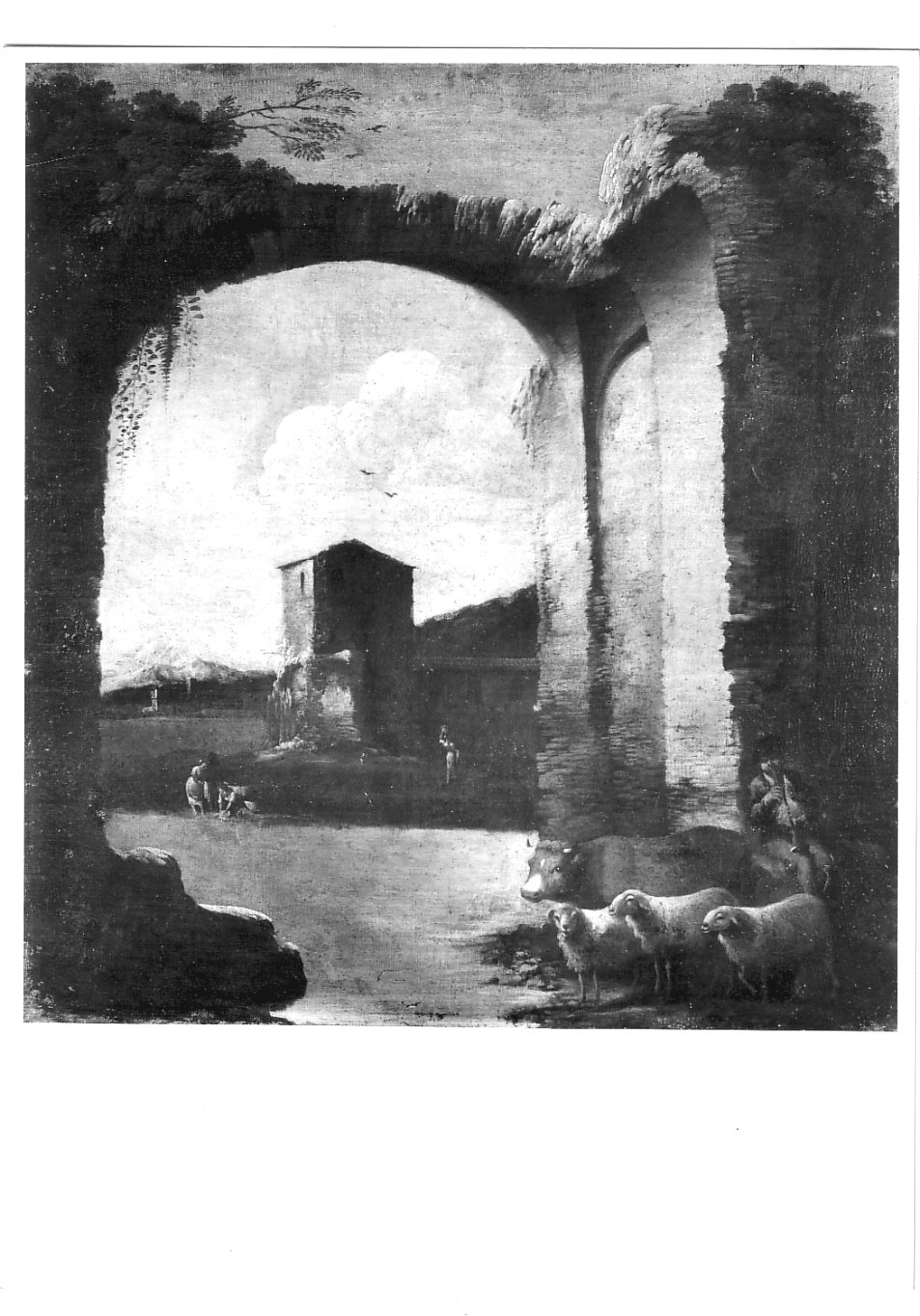 paesaggio con rovine (dipinto, pendant) di Travi Antonio (attribuito) (metà sec. XVII)