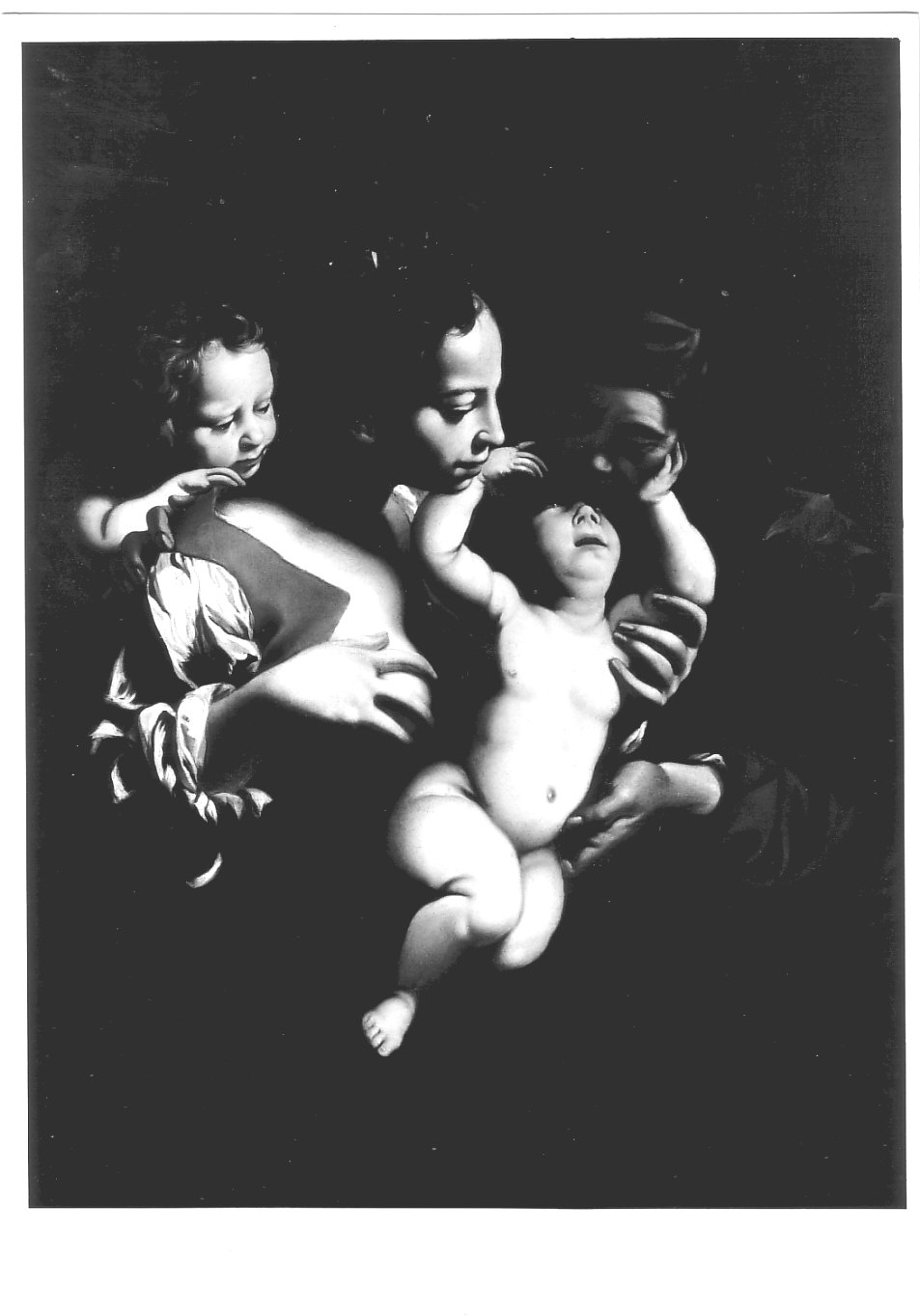 Madonna con Gesù Bambino San Giovanni Battista bambino e Sant'Elisabetta (dipinto, opera isolata) di Miradori Luigi detto Genovesino (bottega) (metà sec. XVII)