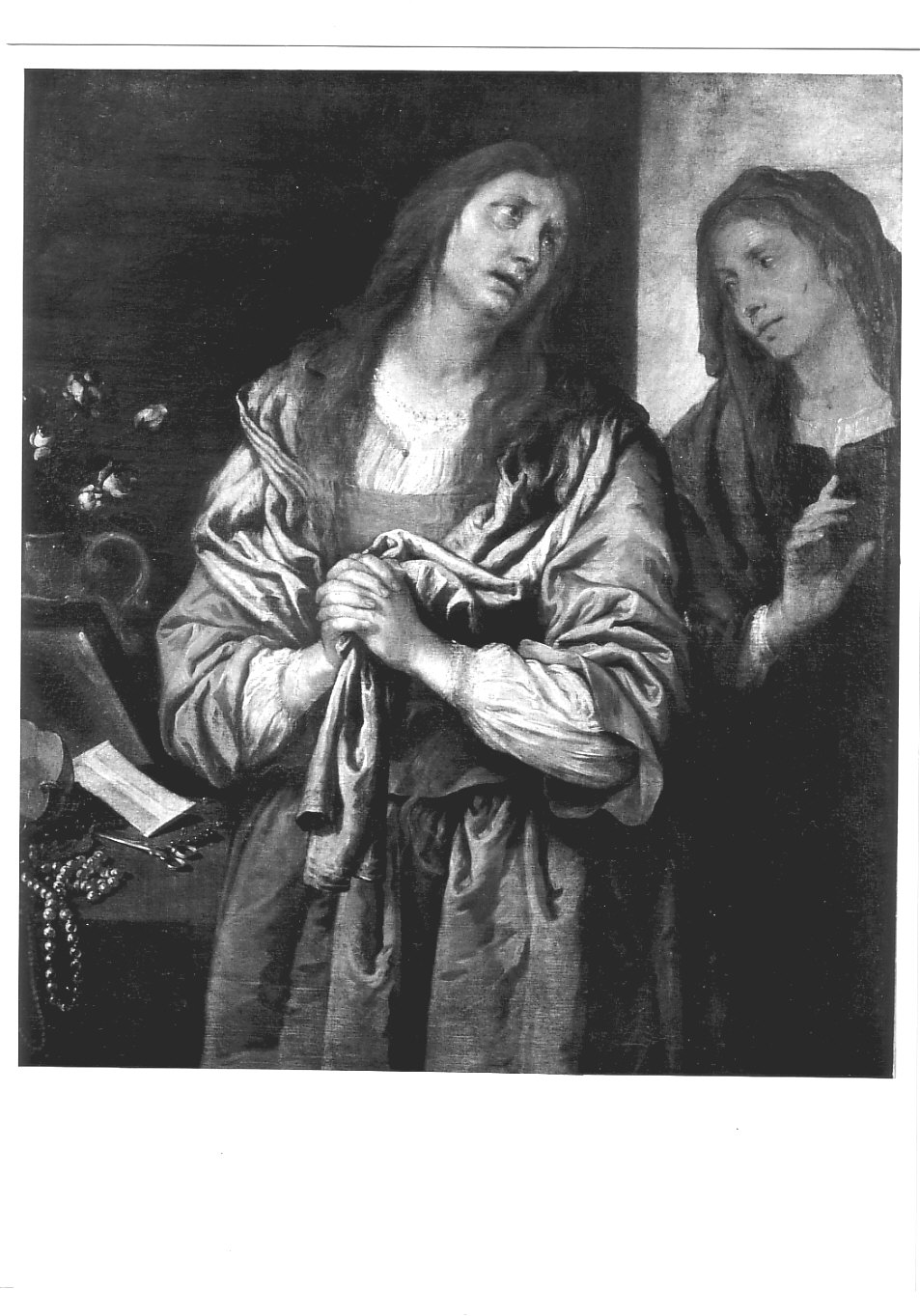 Santa Marta e Santa Maria Maddalena (dipinto, opera isolata) di De Ferrari Giovanni Andrea (attribuito) (metà sec. XVII)