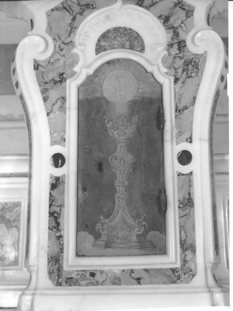 calice eucaristico (sportello di tabernacolo, opera isolata) - ambito genovese (seconda metà sec. XVIII)