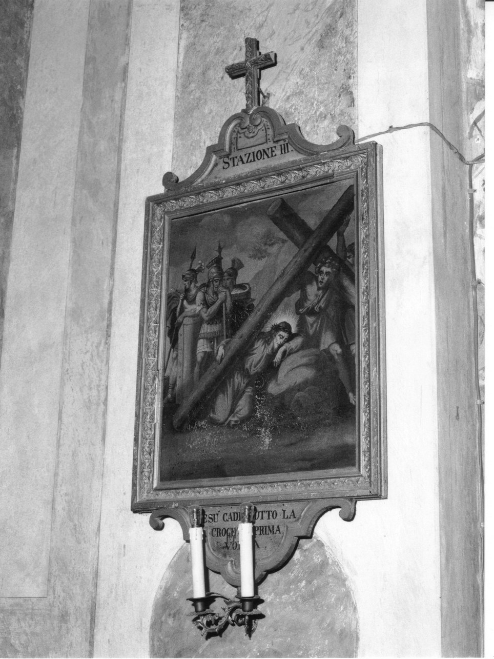 stazione III: Gesù cade sotto la croce la prima volta (dipinto, elemento d'insieme) - ambito genovese (metà sec. XIX)