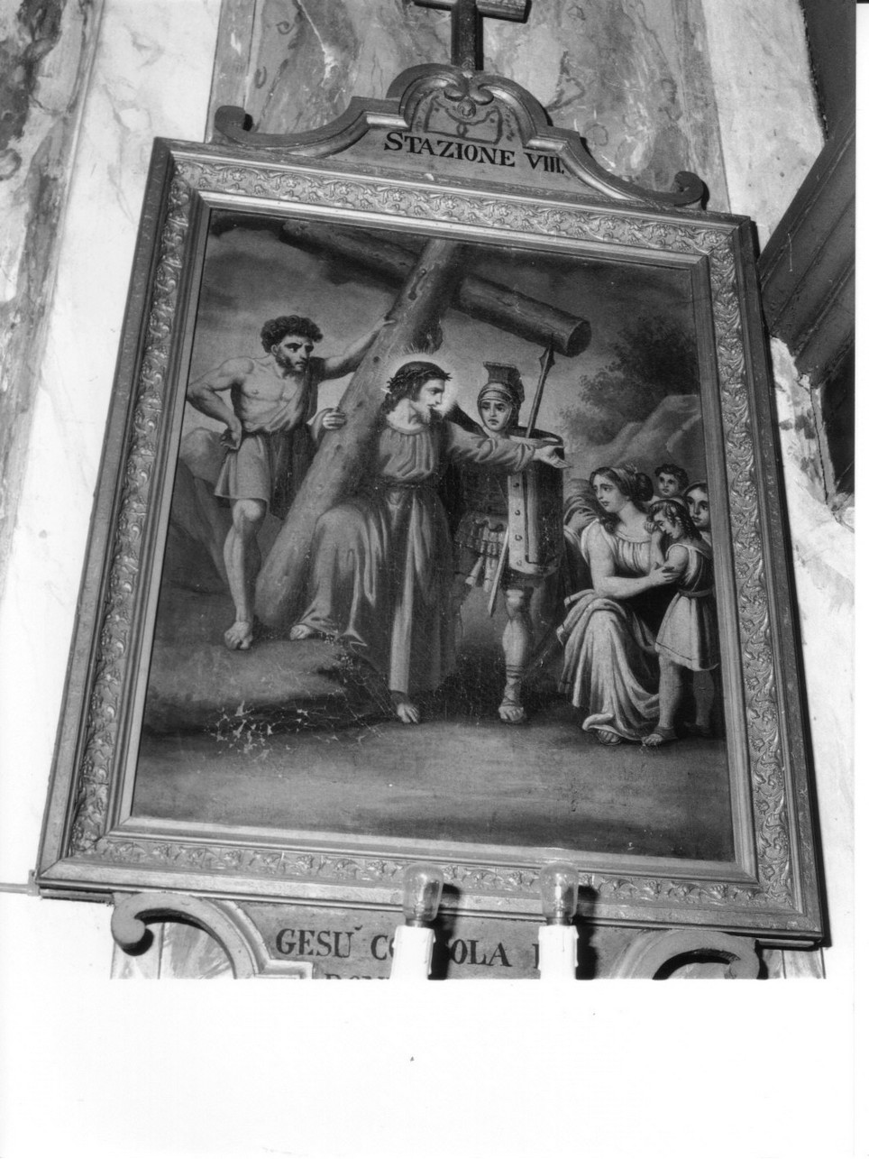 stazione VIII: Gesù consola le donne di Gerusalemme (dipinto, elemento d'insieme) - ambito genovese (metà sec. XIX)