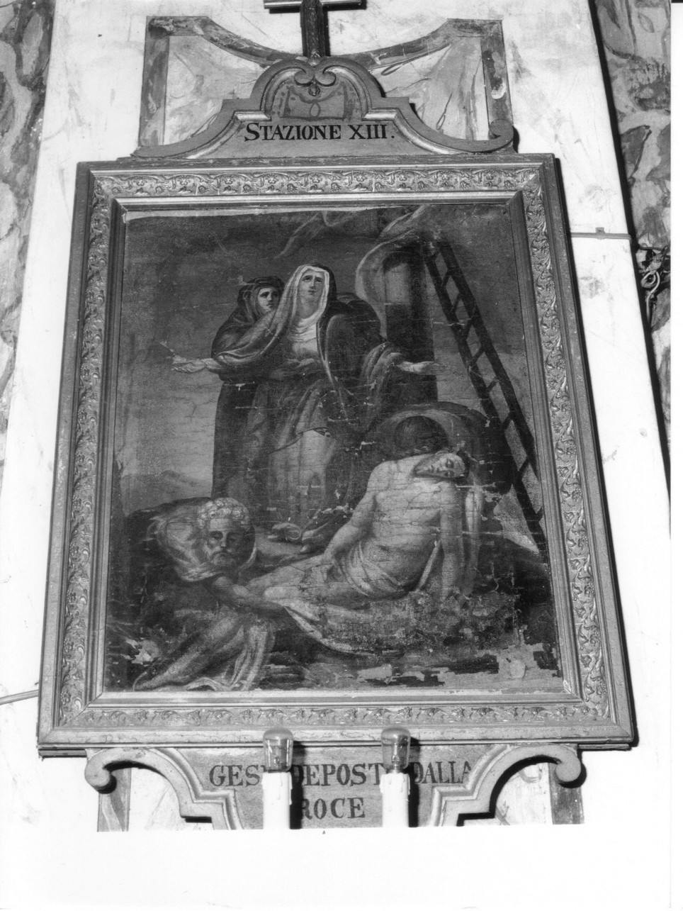 stazione XIII: Gesù deposto dalla croce (dipinto, elemento d'insieme) - ambito genovese (metà sec. XIX)