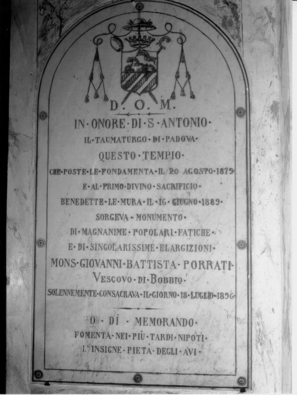 lapide documentaria, opera isolata - bottega genovese (sec. XIX)