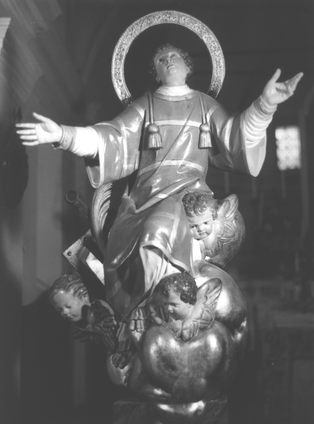 San Lorenzo (statua, opera isolata) di Garaventa Giovanni Battista (sec. XIX)