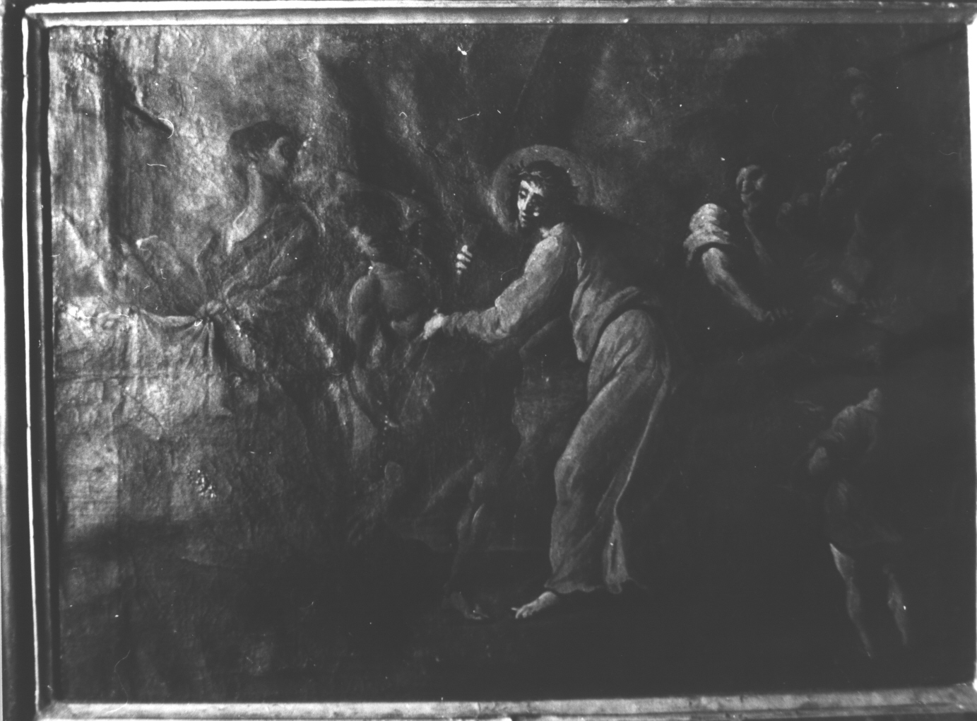 stazione VI: Gesù asciugato dalla Veronica (dipinto, elemento d'insieme) di Carrega Maurizio (fine sec. XVIII)