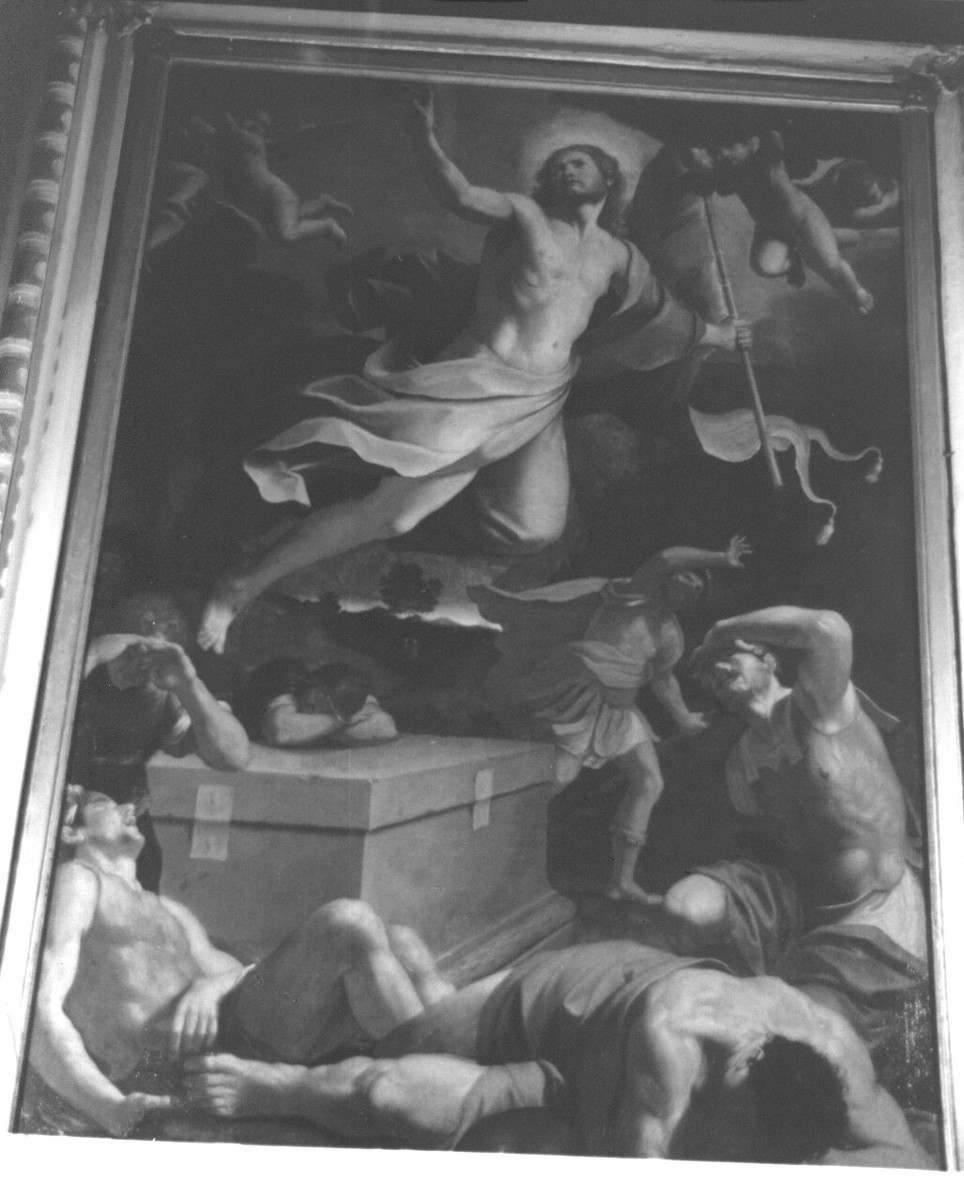 resurrezione di Cristo (dipinto, pendant) di Lanfranco Giovanni (attribuito) (sec. XVII)