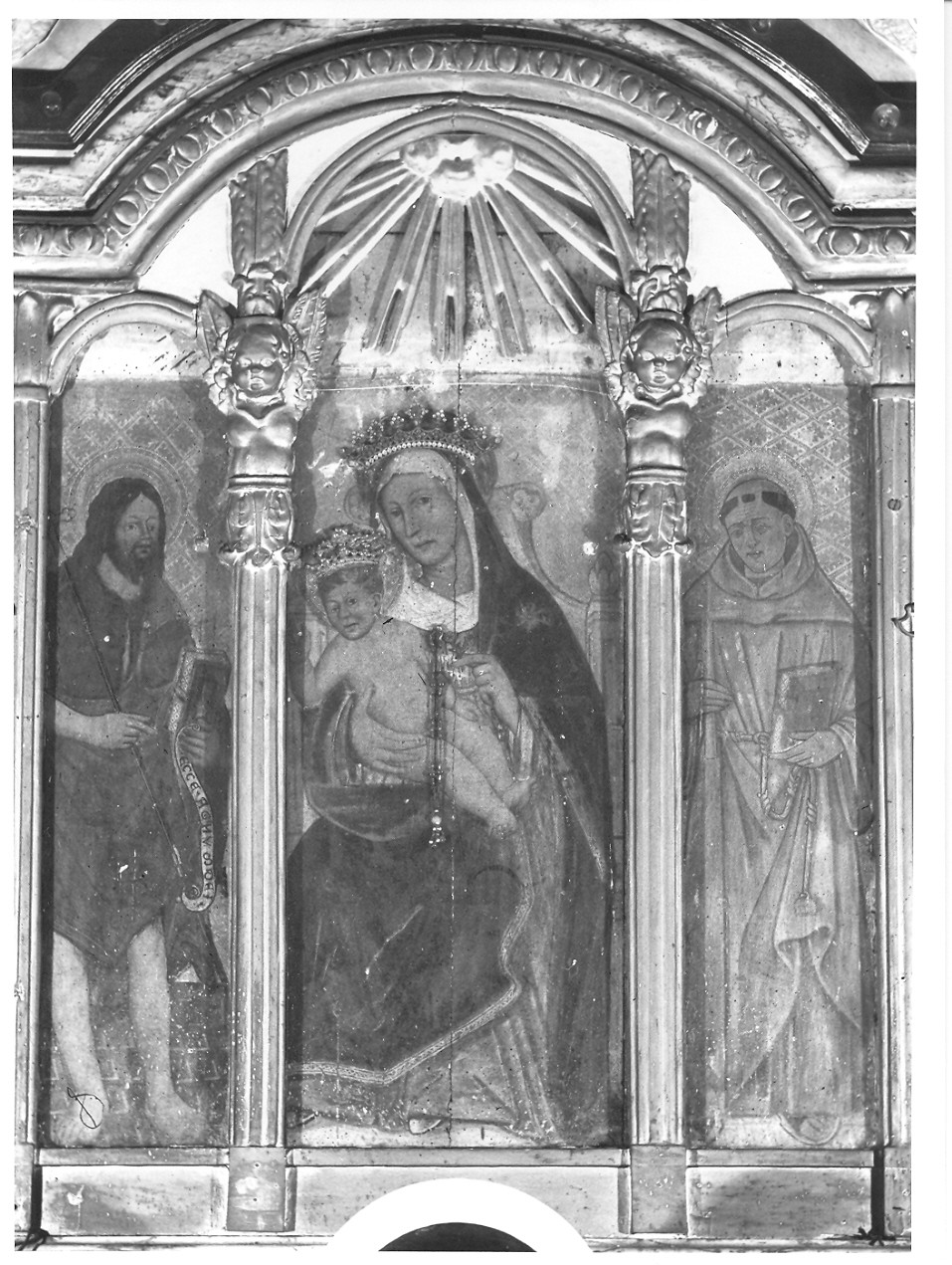 Madonna con Bambino in trono tra santi (dipinto, opera isolata) - ambito italiano (sec. XV)