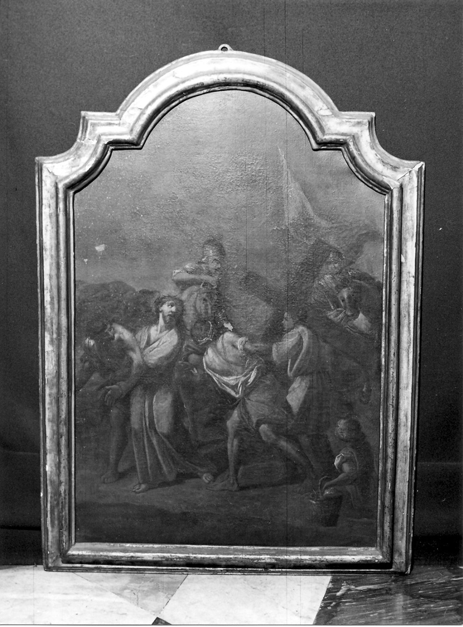 Cristo aiutato da Simone il Cireneo a portare la croce (Via Crucis, elemento d'insieme) di Carrega Maurizio (attribuito) (seconda metà sec. XVIII)
