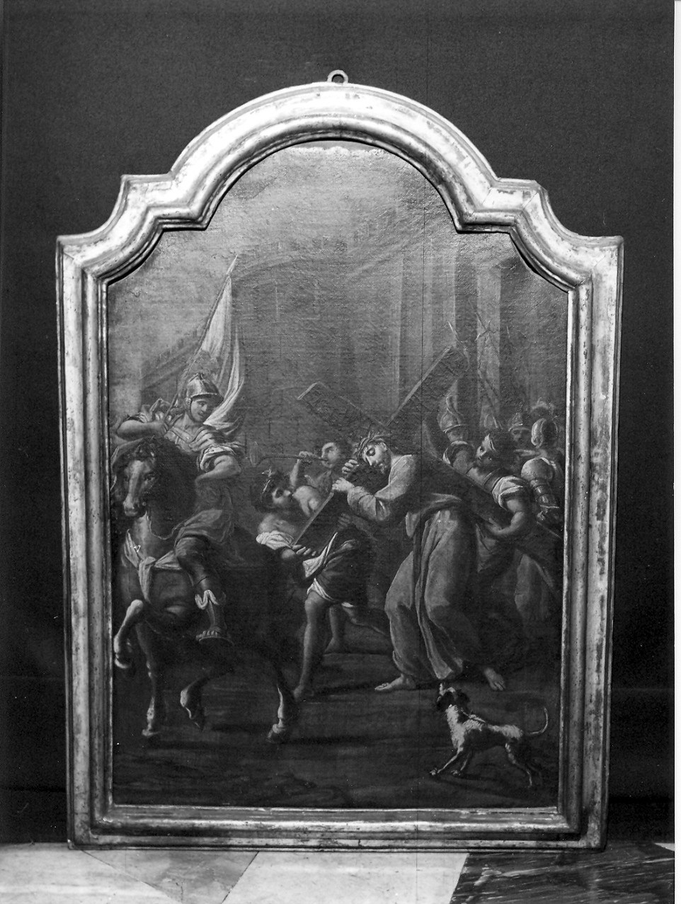 Cristo caricato della croce (Via Crucis, elemento d'insieme) di Carrega Maurizio (attribuito) (seconda metà sec. XVIII)