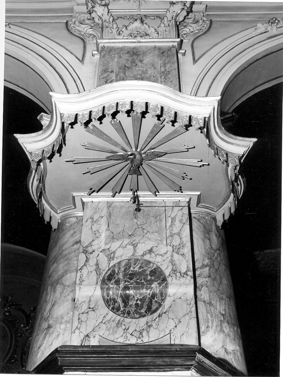baldacchino da pulpito, opera isolata - bottega ligure (metà sec. XVIII)