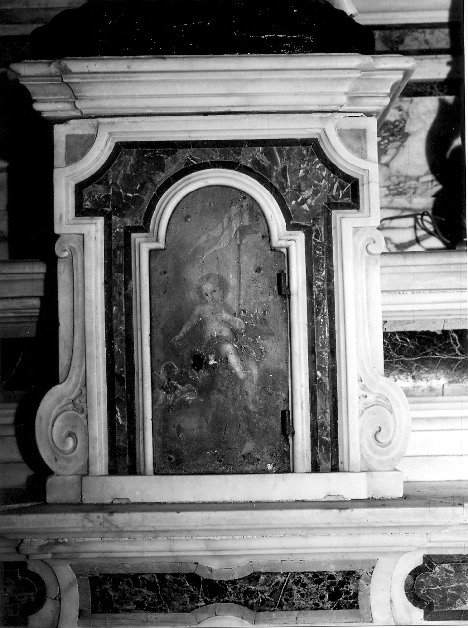 San Giovannino (sportello di tabernacolo, elemento d'insieme) - ambito ligure (sec. XVIII)