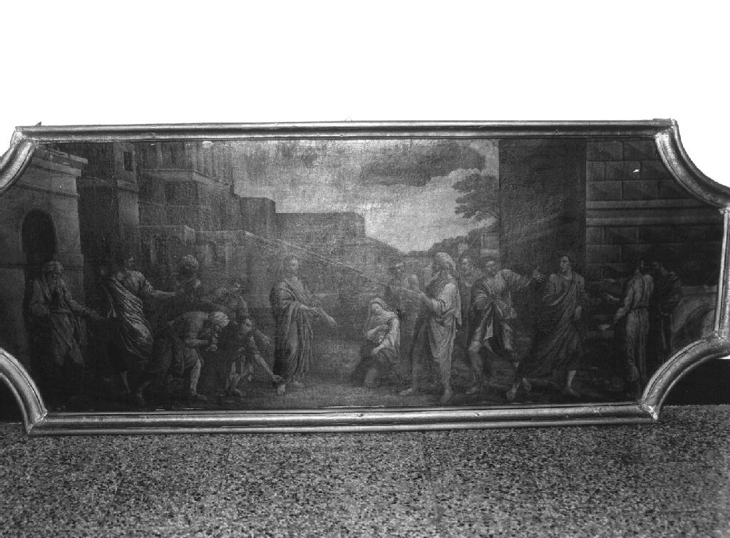 Cristo e l'adultera (dipinto, opera isolata) - ambito ligure (prima metà sec. XVIII)