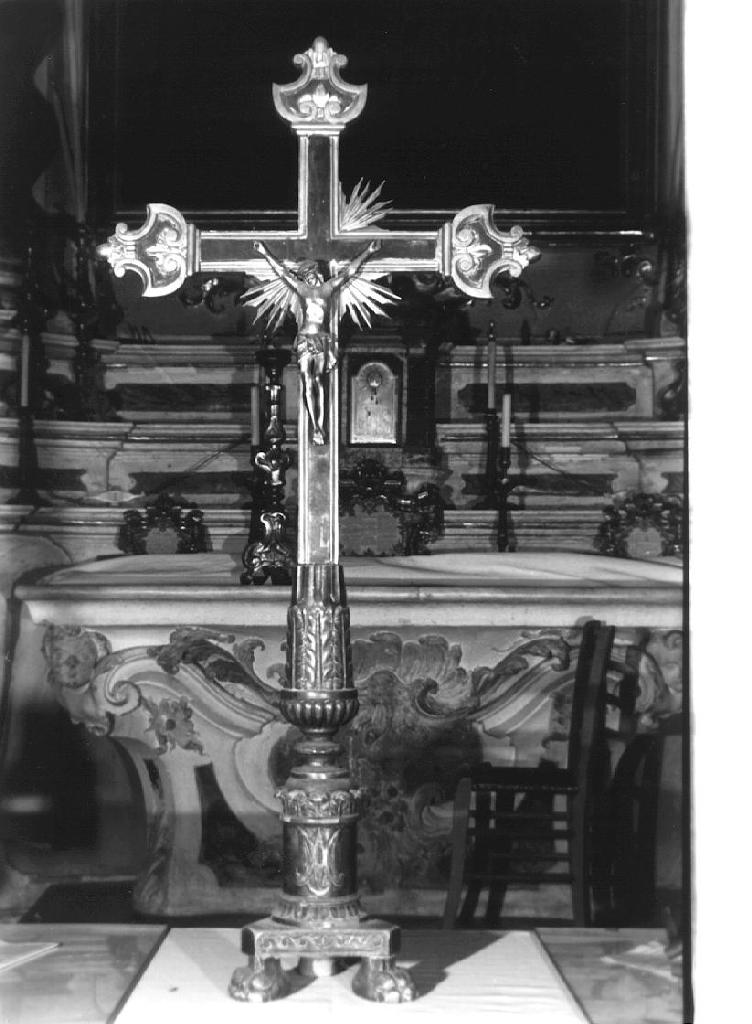 Cristo crocifisso (croce d'altare, elemento d'insieme) - bottega ligure (ultimo quarto sec. XIX)