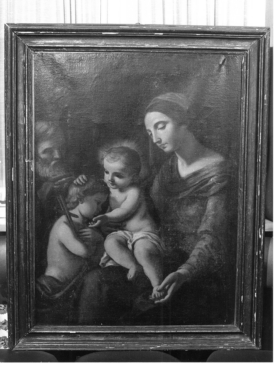 Sacra Famiglia con San Giovanni Battista bambino (dipinto, opera isolata) - ambito ligure (?) (sec. XVII)