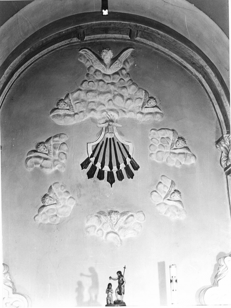 colomba dello Spirito Santo e cherubini (decorazione plastica, opera isolata) - PRODUZIONE LIGURE (fine sec. XVIII)