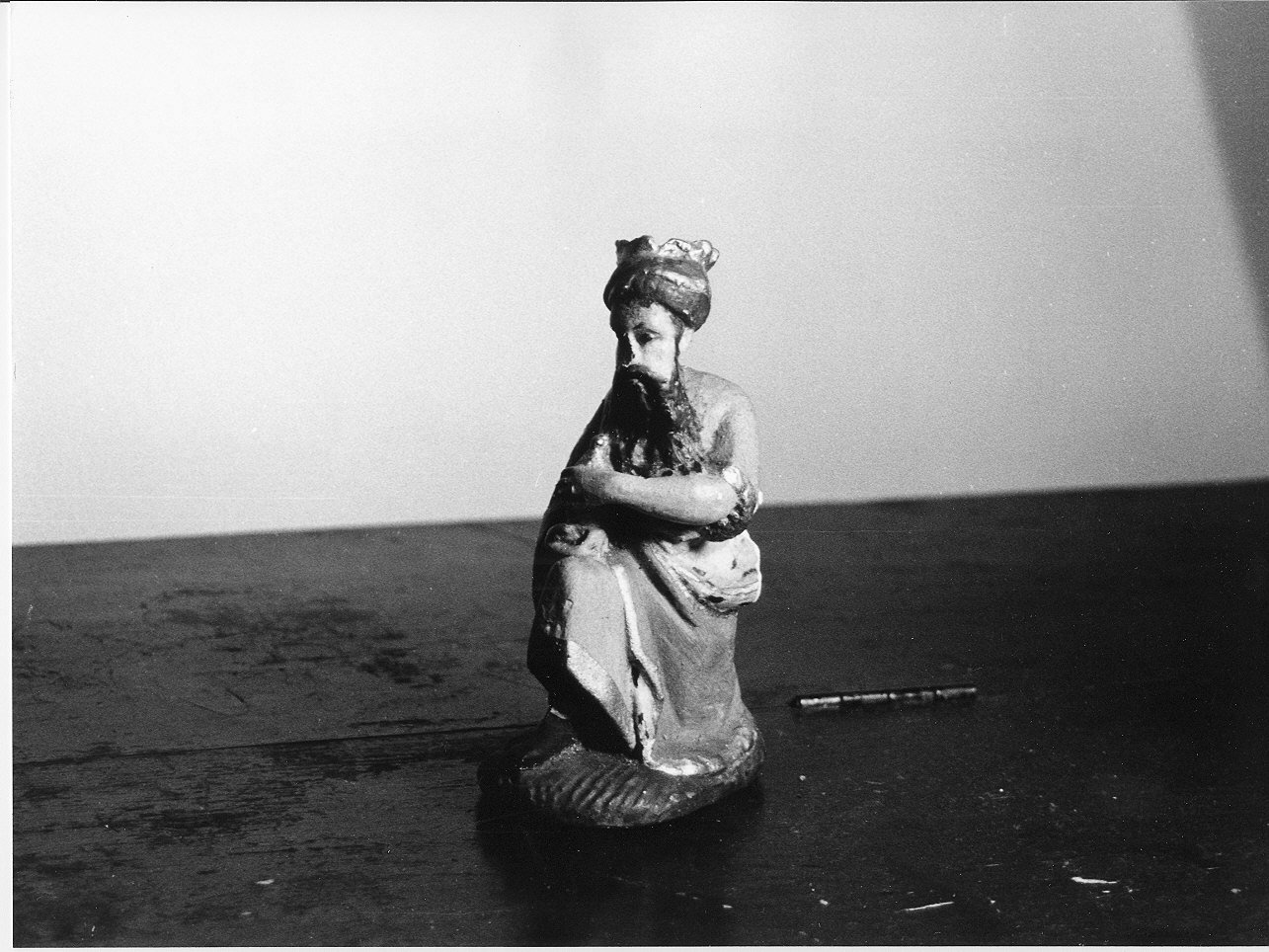 Re Mago giovane (statuetta di presepio, opera isolata) - PRODUZIONE LIGURE (prima metà sec. XX)