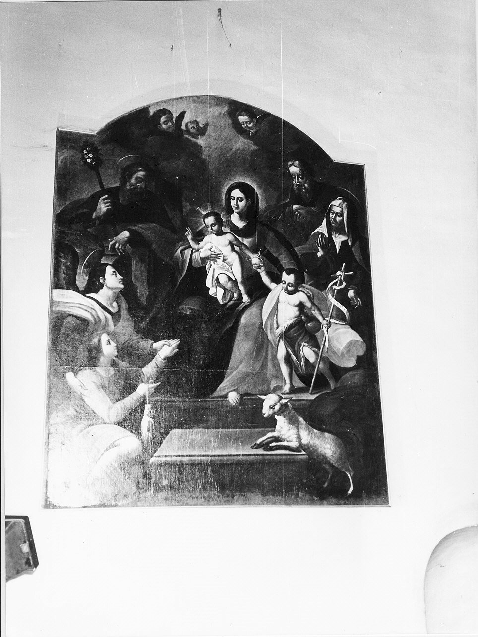 Sacra Famiglia con Tobia , l'Angelo, Sant'Anna, San Gioacchino e San Giovanni Battista bambino (dipinto, opera isolata) - ambito ligure (seconda metà sec. XVIII)