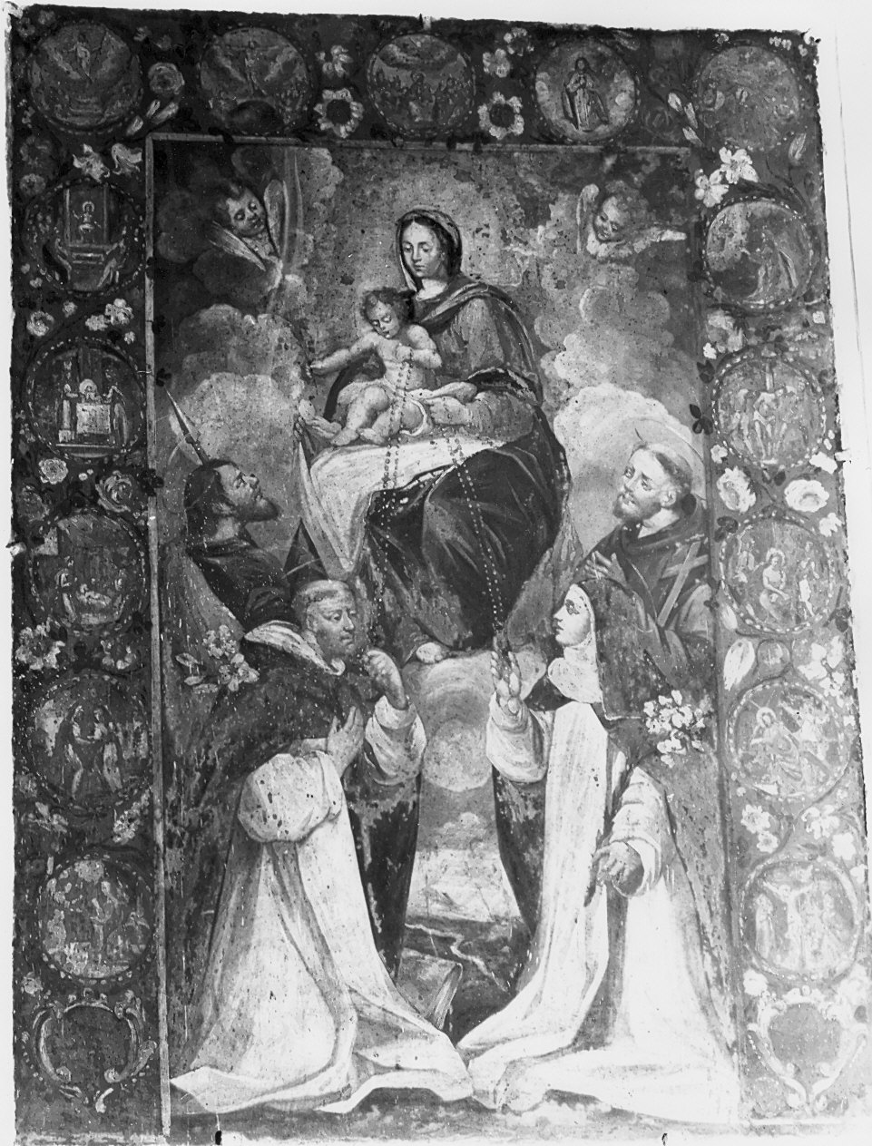 Madonna del Rosario (dipinto, opera isolata) - ambito italiano (sec. XVII)