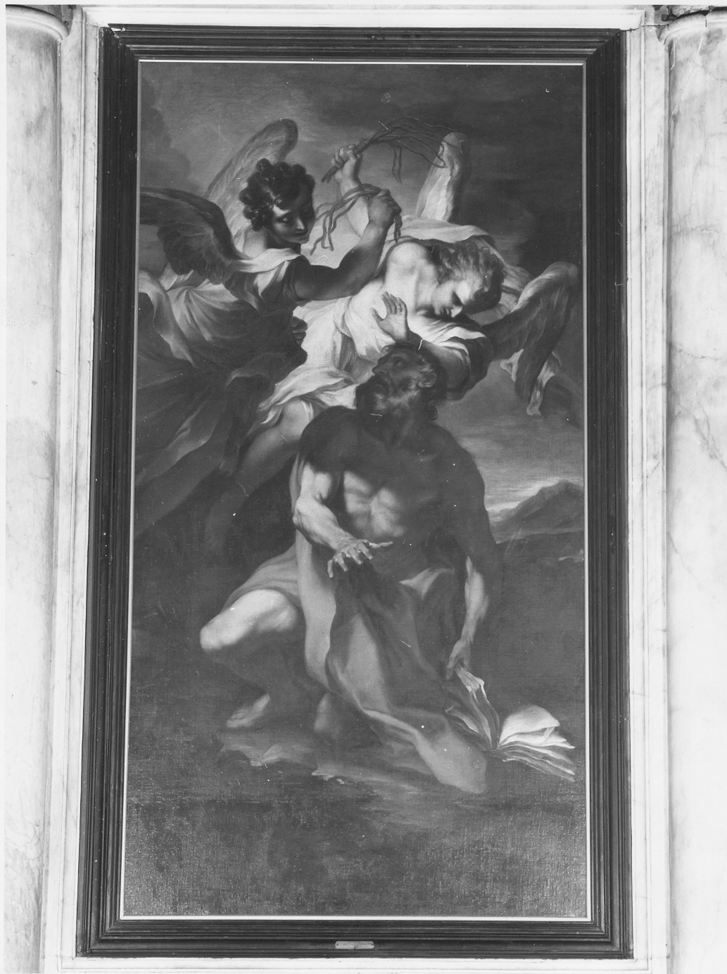 San Girolamo fustigato dagli angeli in sogno (dipinto, opera isolata) di De Ferrari Gregorio (attribuito) (ultimo quarto sec. XVII)