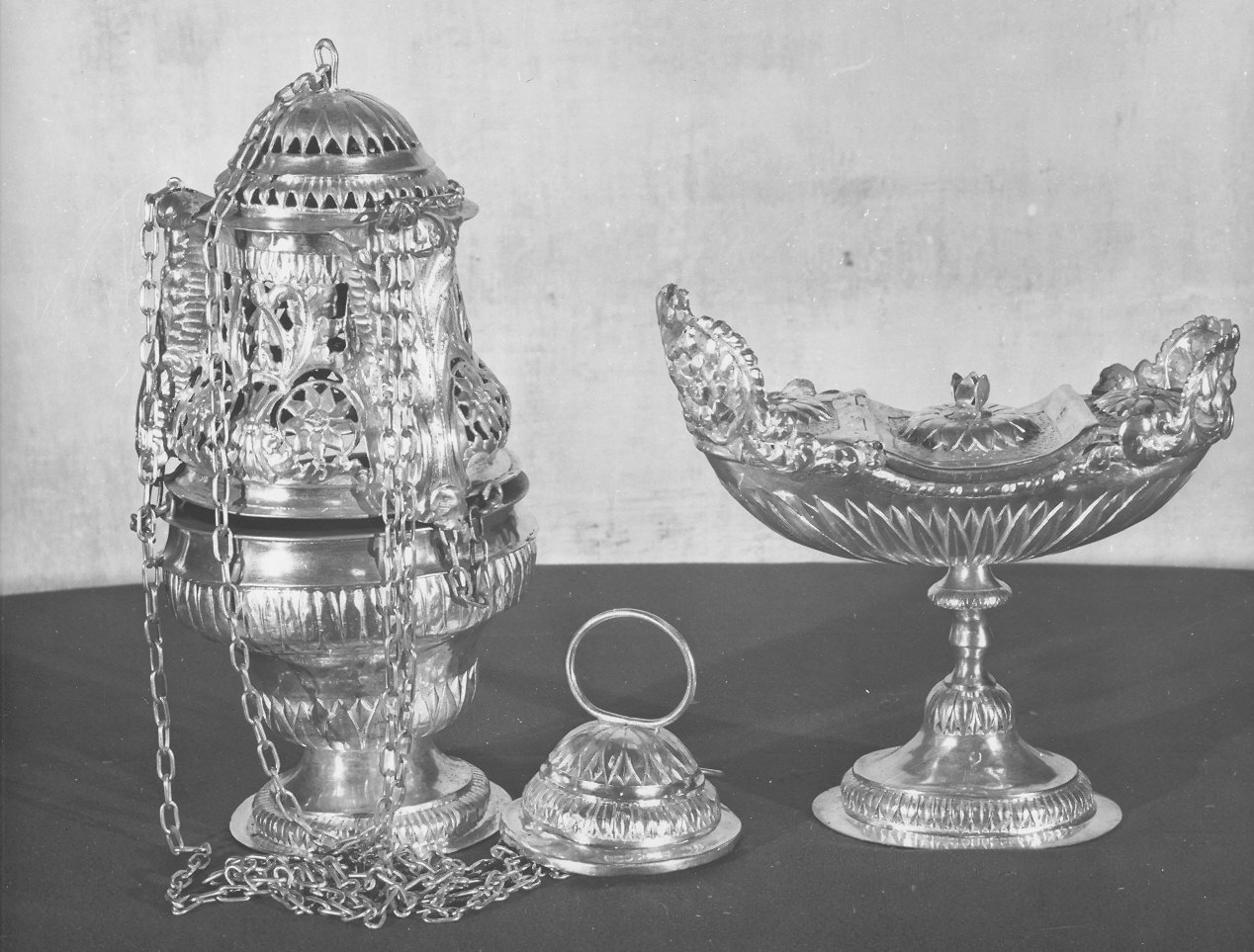 navicella portaincenso, elemento d'insieme - bottega ligure (sec. XIX)