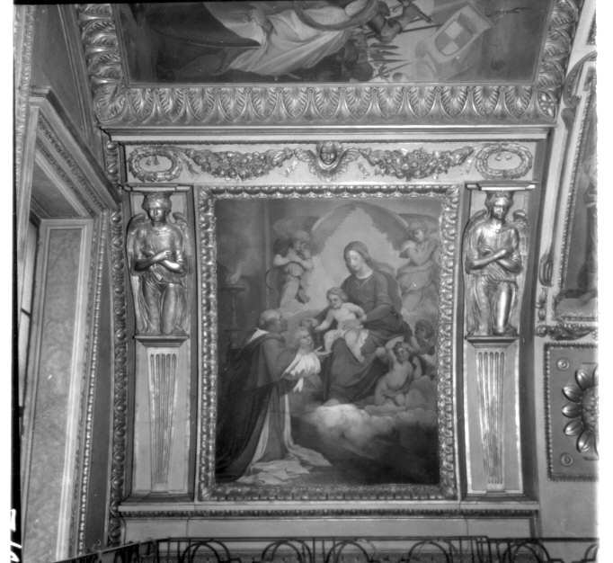 Madonna del Rosario con San Domenico (dipinto, elemento d'insieme) di Pianello Giambattista (seconda metà sec. XIX)
