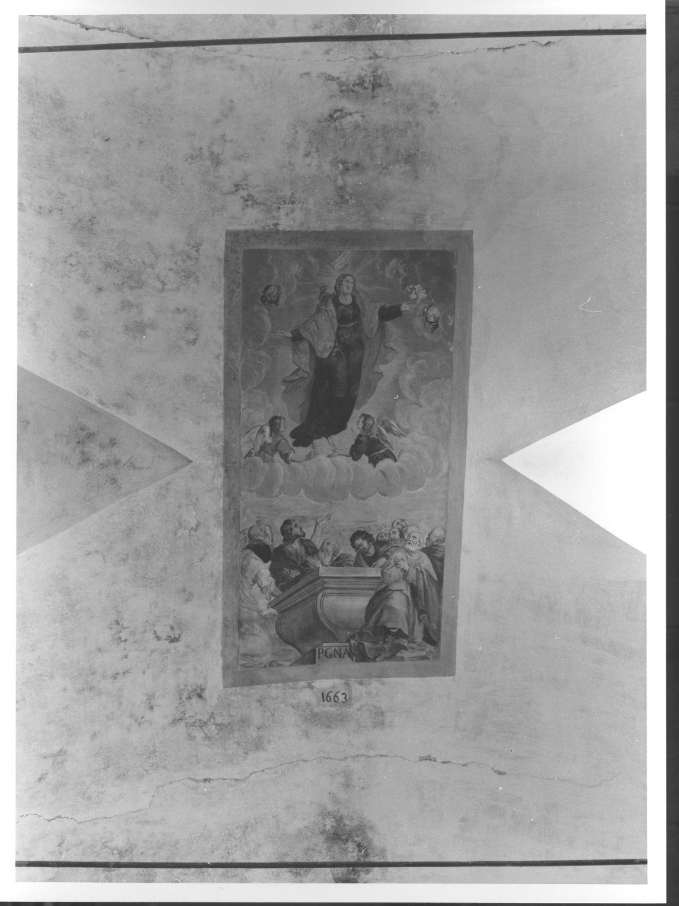 assunzione della Madonna (decorazione pittorica, opera isolata) - ambito ligure (sec. XVII)