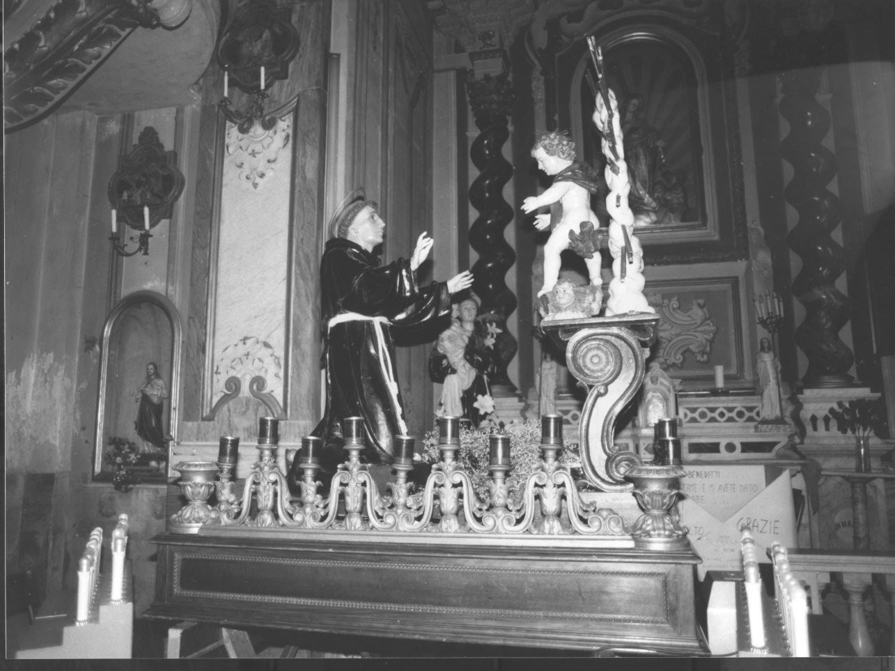 apparizione di Gesù Bambino a Sant'Antonio da Padova (macchina processionale, opera isolata) - bottega ligure (ultimo quarto sec. XIX)