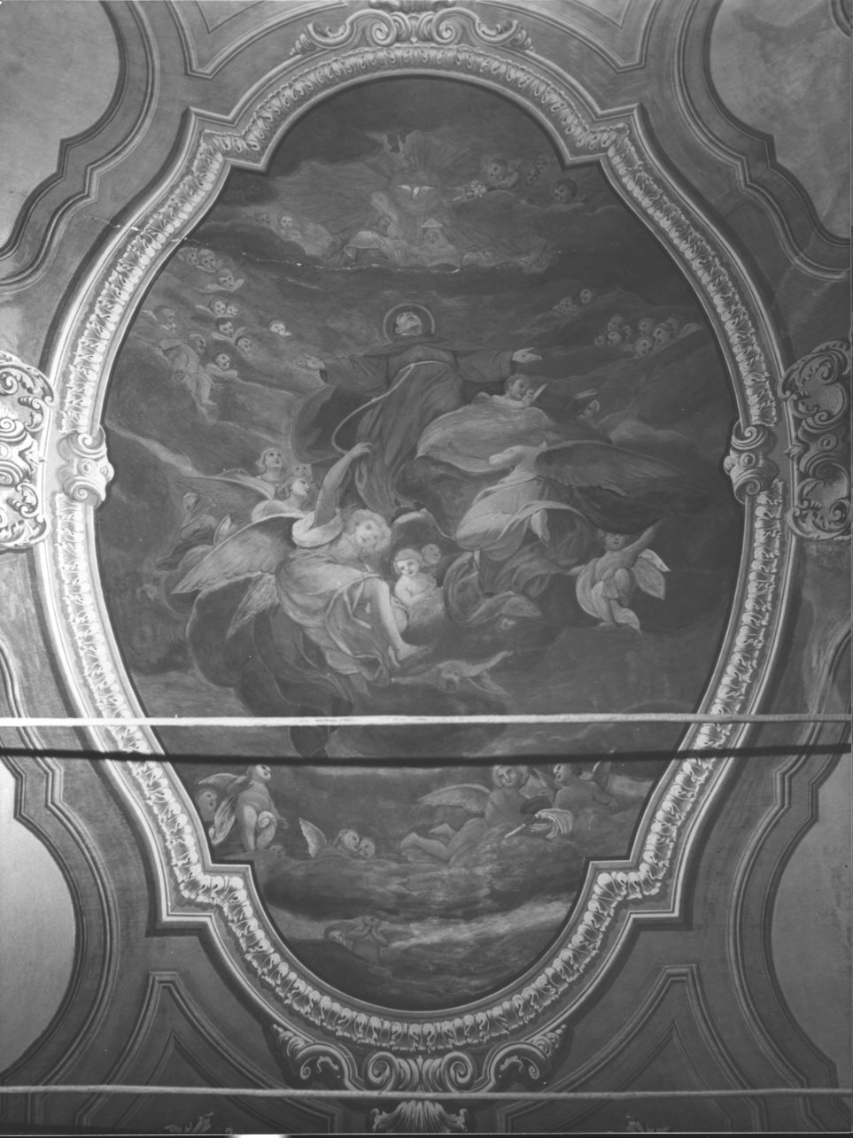 San Francesco d'Assisi in gloria (decorazione pittorica, opera isolata) di Semino Francesco (sec. XIX)