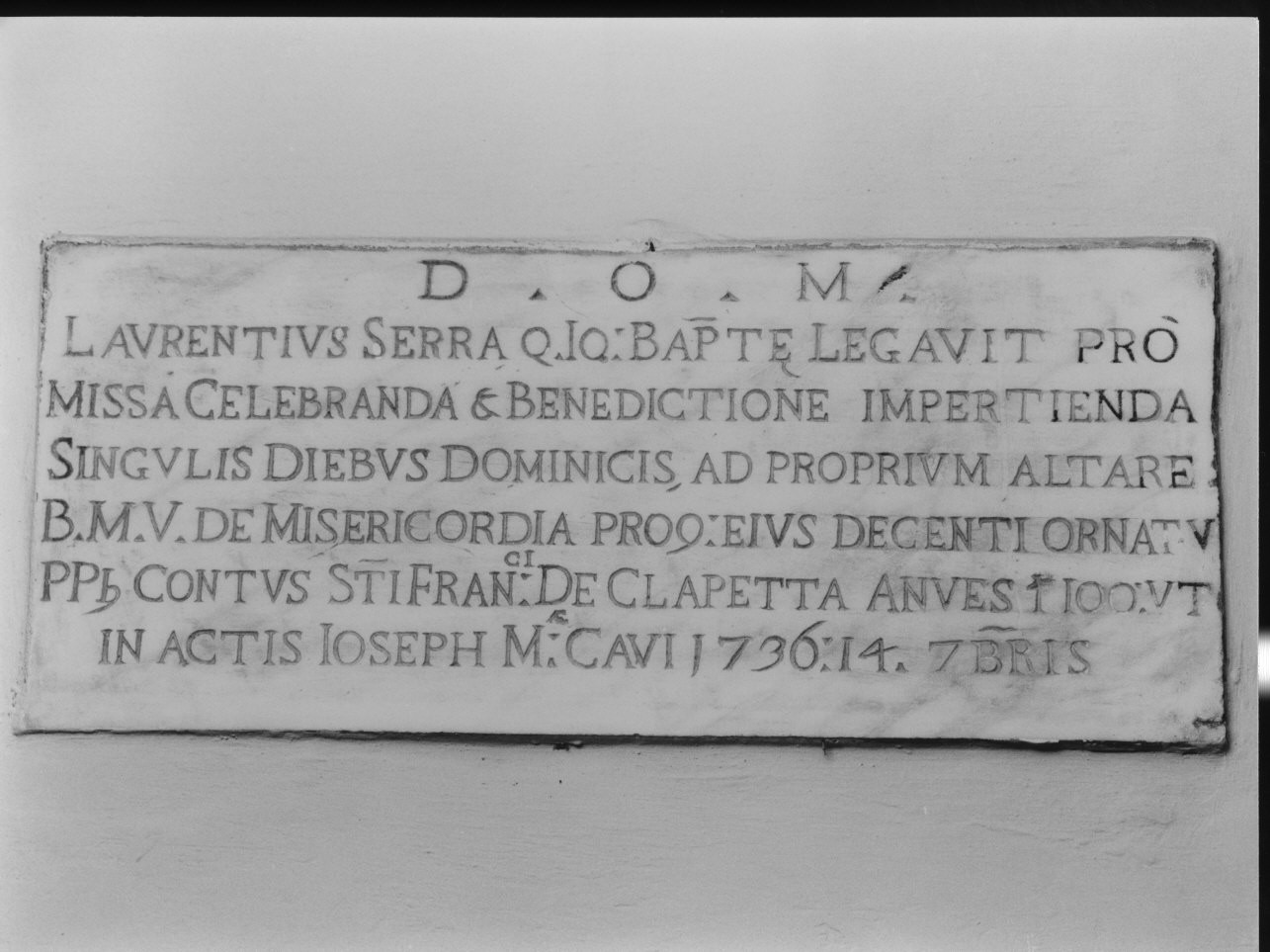 lapide commemorativa, opera isolata - bottega genovese (sec. XVIII)