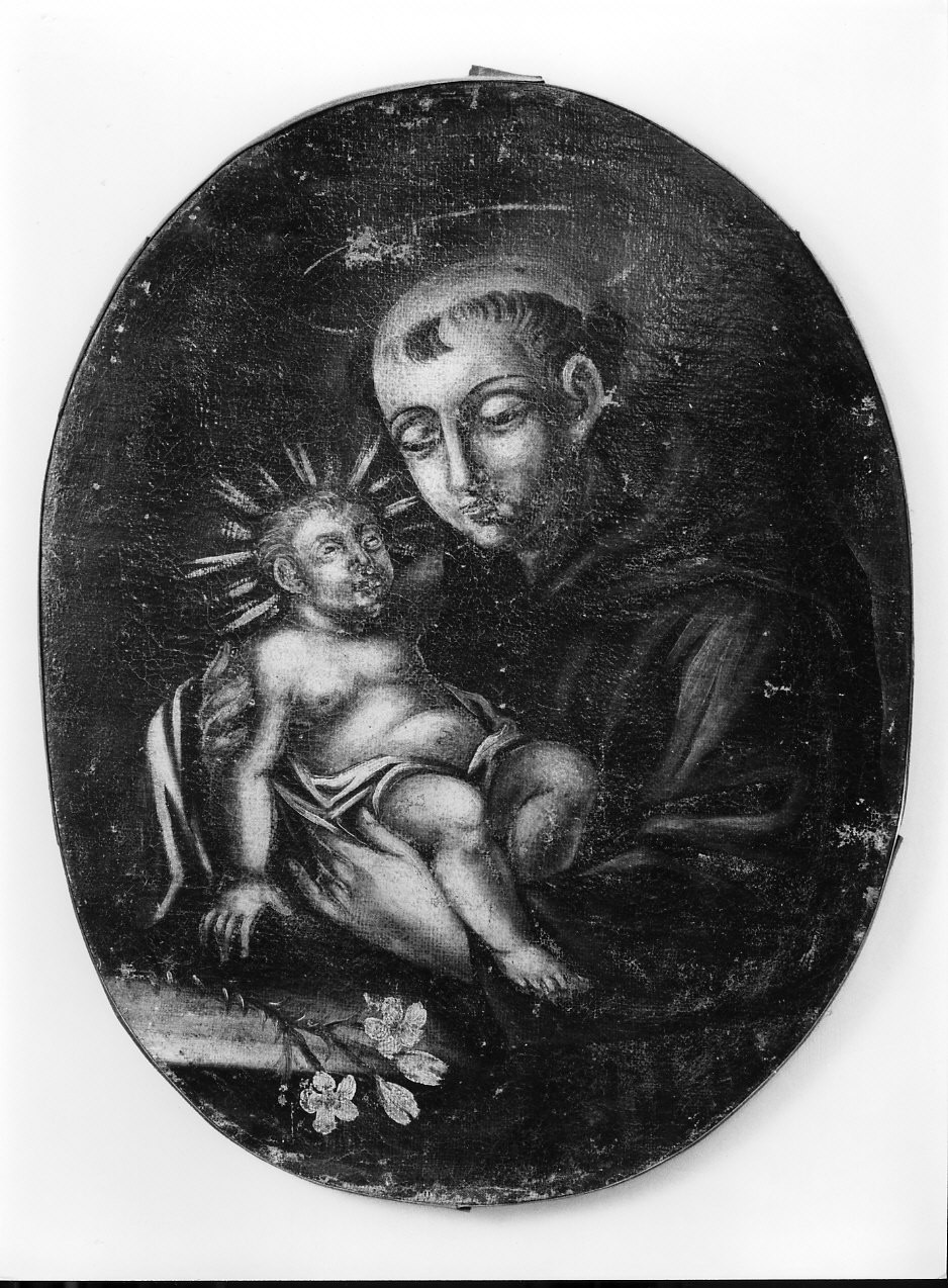 Sant'Antonio da Padova con il bambino (dipinto, opera isolata) - ambito genovese (sec. XIX)
