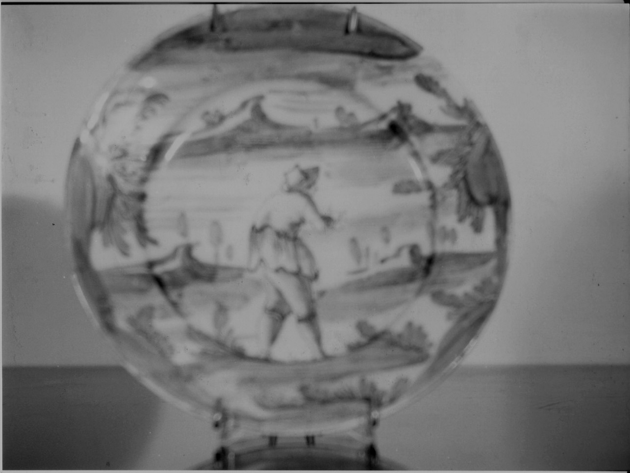 paesaggio (piatto, opera isolata) di Salomone (sec. XVIII)