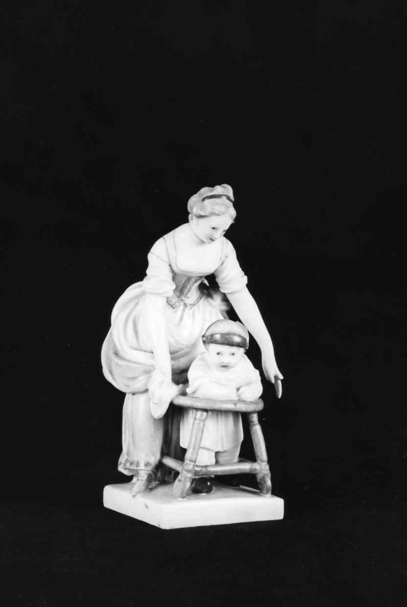 figura femminile con bambina (statuetta, opera isolata) - bottega svizzera (metà sec. XVIII)