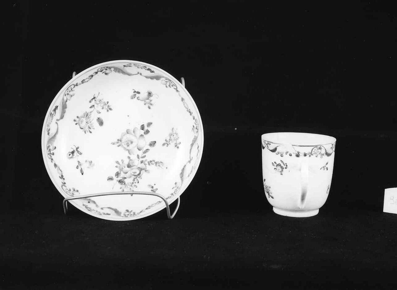tazzina, elemento d'insieme - bottega italiana (secc. XVIII/ XIX)