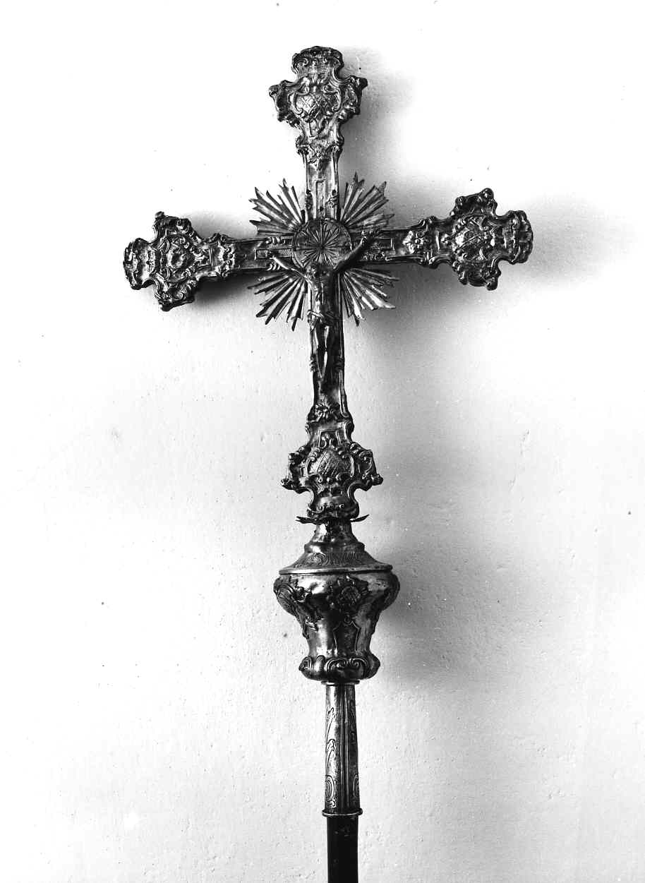 croce processionale, opera isolata - bottega italiana (secc. XVIII/ XIX)