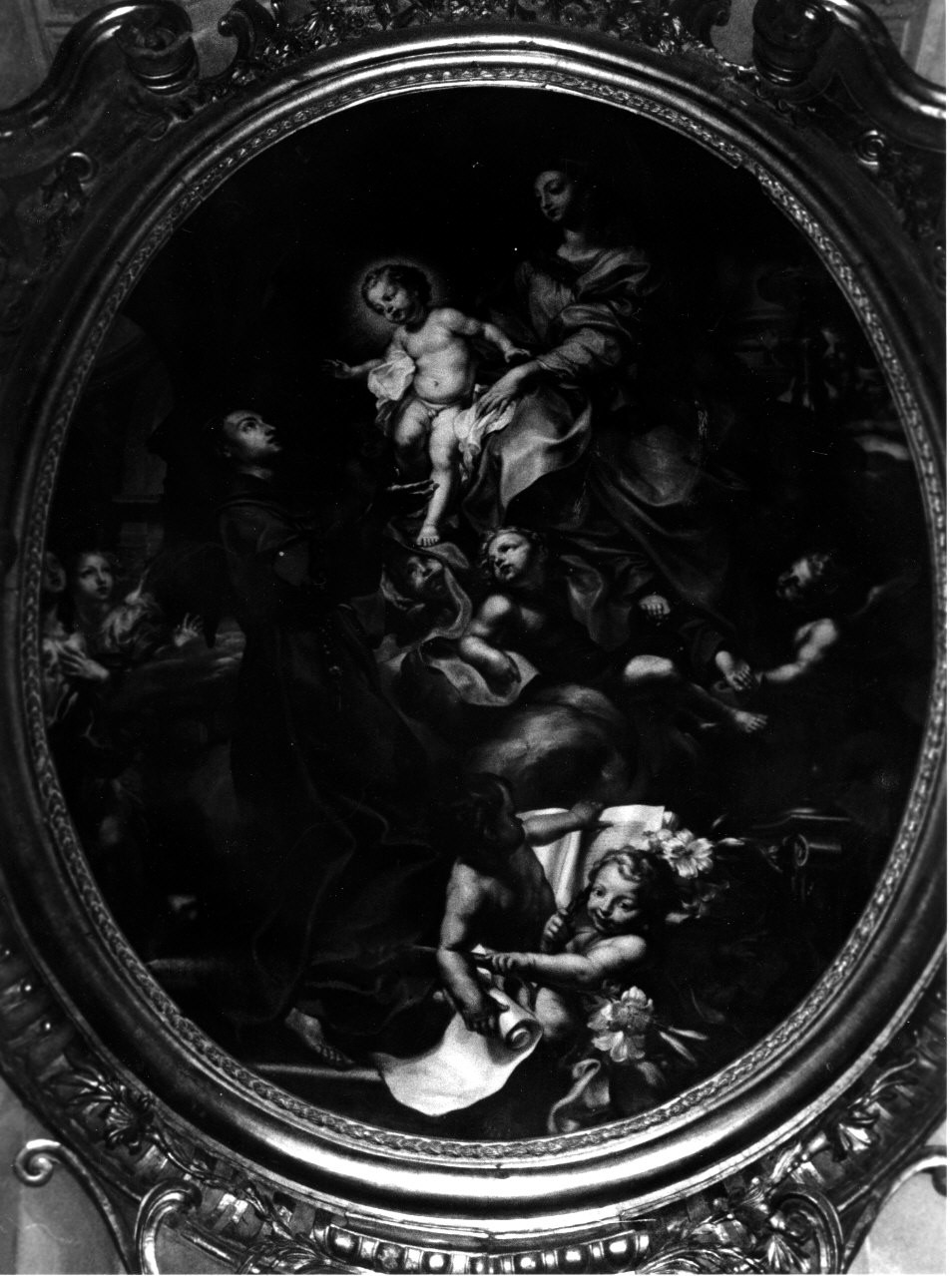 Madonna con Bambino e Sant'Antonio (dipinto, elemento d'insieme) di De Ferrari Lorenzo (sec. XVIII)