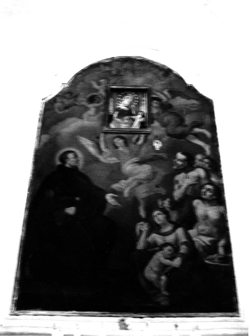 Madonna protettrice contro la peste (dipinto, opera isolata) - ambito ligure (sec. XVIII)